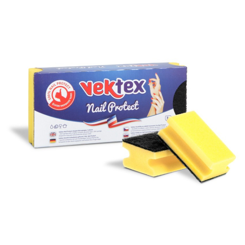 Houbičky na nádobí Vektex Nail Protect, tvarované, 3 ks - cena za 3 ks