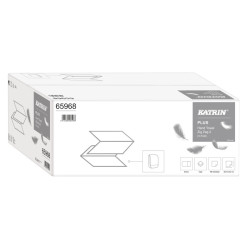 Papírové Z-Z ručníky KATRIN Plus 65968, skládané, 2-vrstvé, bílé, 3000 ks