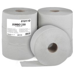 Toaletní papír JUMBO Economy 230, 1-vrstvý, šedý, 6 rolí - cena za 6 rolí