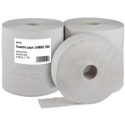 Toaletní papír JUMBO Economy 280, 1-vrstvý, šedý, 6 rolí - cena za 6 rolí