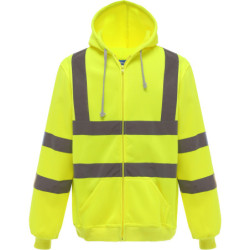 Mikina HVK07 Hi-Vis s kapucí, výstražná