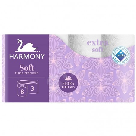 Toaletní papír Harmony Soft AROMA FLORA 8, 3 vrstvý, 17,5 metrů, cena za balení 8 ks 