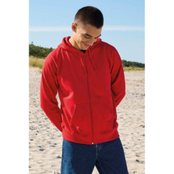 Mikina s kapucí O 63301 na zip, bio bavlna, pánská