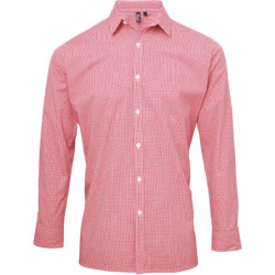 Košile PR220, popelínová, kostkovaná, dlouhý rukáv