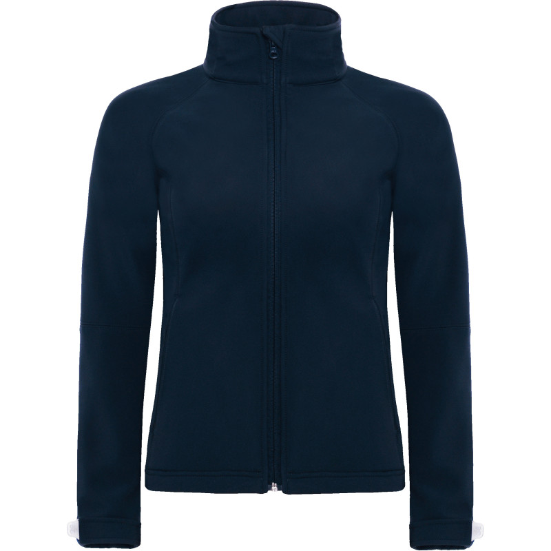 Bunda B&C Hooded Softshell women s kapucí, softshellová, 3-vrstvá, dámská