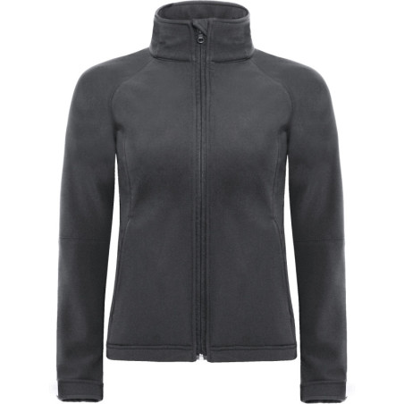 Bunda B&C Hooded Softshell women s kapucí, softshellová, 3-vrstvá, dámská